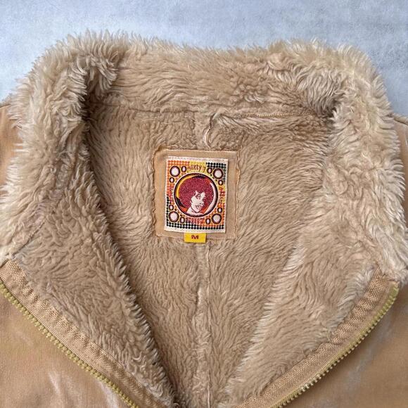 Y2K Beige Sixty 7 Faux Suede Outer Jacket - Picture 4 of 7